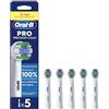 Oral-B Testine di Ricambio Pro Precision Clean, Bianche, 5 Ricambi | 5 Testine di Ricambio per Spazzolino Elettrico, Autentiche, Confezione Adatta alla Buca delle Lettere