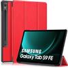 YIIWAY Compatibile con Cover Samsung Galaxy Tab S9 FE 10.9 (2023), Rosso Sottile Tablet Custodia Case con Auto Funzione Sonno/Svegliati e la funzione del basamento YW55434