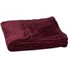 Relaxdays Morbida coperta extra large in poliestere, pile lavabile a 30°C, HLP: 1 x 200 x 220 cm, bordeaux