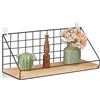 Relaxdays Mensola da Parete, Scaffale Pensile con Design a Griglia, 18 x 45 x 16 cm, Stile Industrial, Nero Marrone