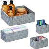 Relaxdays Set 4 Cestini Portaoggetti, Organizer Varie Misure, Intrecciati, in Plastica, Struttura in Metallo, Grigio