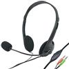 Waytex 69114-Cuffie stereo multimediali con microfono e regolazione del volume, colore: nero