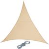 Relaxdays Tenda da Sole per Esterni Triangolare, in Tessuto PES, Anti UV, Terrazza e Giardino, Misure: 3x3x3 m, Sabbia, Poliestere, Beige, 1 pz