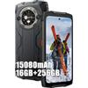Blackview BV9300Pro Rugged Smartphone Android 13, 16GB+256GB MTK G99 Telefono Robusto, 15080mAh, 64MP+32MP, 6.7 FHD+ Doppio Schermo Cellulari Resistente IP68, Dual SIM 4G/NFC/OTG/GPS/FM, Nero
