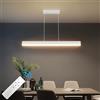 Klighten Led Lampada a Sospensione Da Tavolo Da Pranzo 80cm/24W, Dimmerabile 3000K-6000K Moderna Luce a sospensione Con Telecomando, 150cm Moderna Lineare Regolabile,per Cucina Soggiorno, Bianco