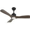 OFANTOP 132 cm Ventilatore da Soffitto Vintage con Telecomando, Pale ABS Curvate con Finitura Noce, Lampada Integrata con Funzione Memoria, Design Integrato per Camera da Letto