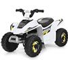 GYMAX Quad Elettrico per Bambini 3+ Anni, Veicolo Cavalcabile per Bambini 6V, con Funzione Avanti e Indietro, 72 x 39,5 x 45,5 cm (Bianco)