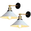 PETITES ECREVISSES Lampade da parete Vintage Applique da parete E27 Interno LED Retro Wall Light Paralume Ø22cm Regolabile 240° per Casa Bar Ristoranti Club (2 pezzi-B)