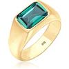 Elli PREMIUM Anelli Anello con sigillo con tendenza verde granato in Argento 925