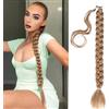 BOBIYA Estensione a coda di cavallo lunga intrecciata, 30 pollici, treccia pre-allungata, extension per capelli fai da te, trecce morbide naturali (marrone cenere)