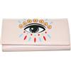 DONREGALOWEB DRW Portafoglio Donna Rosa Bastone Decorato con Occhio Love Paris, Rosa, 19x9.5 cm, Moderno