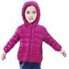 QCHENG Bambini piumino invernale piume con Cappuccio Packable Ultra Leggero per ragazza Ragazzi giacca bambina cappotto Rosa rossa 100 cm