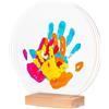 Patrocle LouYou Kit Impronte Famiglia 4 Peps - Regalo Nascita Personalizzato - Idee Puericultura Neonato - Kit Impronte Mani e Piedi Bambini - Supporto Legno - Plexiglass Trasparente - Decorazione Originale