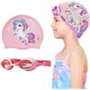 Crazy Bean Cuffie da Nuoto Silicone con Occhialini Nuoto Ragazze Ragazzi Cuffia Piscina Cuffietta da Nuotare Bambini Catoon