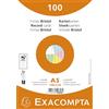 Exacompta - Rif. 10858E - Confezione da 100 spine bristol a righe non perforate - sotto pellicola - compatibili con stampanti a getto d'inchiostro, laser e fotocopiatrice, formato 148 x 210 mm, colori