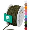 Halbach Seidenbänder Cordoncino premium (verde scuro), larghezza 4 mm, lunghezza 25 m, prodotto in Germania e certificato Öko-Tex, cordoncino in raso lucido in acetato