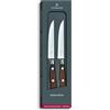 Victorinox Grand Maitre, Set Professionale per Intaglio, Lama Seghettata, 12 cm, Elegante Manico in Legno, Acciaio Inossidabile, Marrone, 2 Pezzi