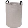 Bigso Box of Sweden Cesto portabiancheria, porta vestiti e altro - Cesta porta oggetti con 2 maniglie - Cesta portagiochi grande in poliestere con effetto lino - beige
