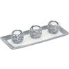 Relaxdays Portacandele Decorativo con Vassoio, 3 Porta-Tea Light e Sabbia, per Il Tavolino e Il Salotto, Grigio Bianco, Fibra di Legno, 5,5 x 32 x 13 cm