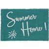 Relaxdays Zerbino in Fibre di Cocco, Scritta Summer Home,LxP: 40x60 cm, Antiscivolo, Interni e Esterni, Verde/Bianco, 1 pz