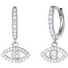 Carleen Orecchini a Cerchio a Forma di Evil Eye Occhio Malocchio in Argento 925 Gioielleria per Donna Ragazze - Dimensione: 20 * 11 mm