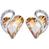 Leafael Festa della Mamma Orecchini Donna Cuore Infinity Love con Pietra dei Desideri e Cristalli Portafortuna Gioielli Anallergici Argento o Oro Rosa con Scatola Regalo