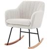 BAÏTA Poltrona Elsa Rocking Chair con Piedi a Dondolo in Tessuto Bouclette Bianco