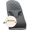 BabyBjörn Sdraietta Bliss, Tessuto, Trapunto classico, Antracite con Giochi per Sdraietta, Occhietti Vispi