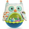 B. toys - Gufo Be Back - Gufo Roly-Poly - Giocattolo sensoriale e musicale per bambini - Giocattolo oscillante con palline colorate - 6 mesi +