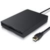 CSL-Computer CSL - Lettore Floppy Esterno USB FDD 1,44MB 3,5 Pollice - PC e Mac - Slimline Floppy Disk Drive Esterna - Portatile - Plug e Play - Nero - Compatibile con Windows 10