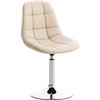 CLP Sedia Lounge Emil In Similpelle I Sedia Sala Da Pranzo Imbottita Base In Metallo Cromato I Sedia Sgabello Moderna Girevole, Colore:crema