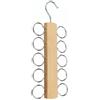 LMSAWK Appendiabiti in legno per sciarpe, organizer e conservazione, appendiabiti salvaspazio con 10 passanti per tutte le sciarpe, cravatte, cinture (colore legno)