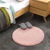Teppich Wölkchen Tappeto Soffice Di Pelliccia Finta Di Coniglio - Decorazione Da Salotto - Tappeto Di Pelliccia Lavabile Come Tappetino Da Letto - Rosa - 60cm Rotondo