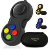 PILPOC Fidget Pad (Nero e Mix) - Fidget Toys per Adulti e Bambini a Forma di Controller con Pulsanti - Giochi Antistress con Custodia Protettiva - Stress Controllers Ideale per Ansia, ADHD e OCD
