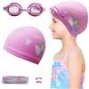 crazy bean Set Occhialini da Nuoto per Bambini Protezione UV Anti-Appannamento Occhialini da Nuoto Occhialini Piscina Bambina in Silicone Regolabili(Unicorno Viola)