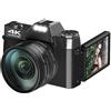 WLLKIY Fotocamera Fotografica Digitale Compatta 4K WIFI Web Cam Vlog Videoregistratore Videocamera Da 48 MP Obiettivo Macro Con Schermo Ribaltabile Da 3 (Color : 32G TF Card, Size : Only camera)
