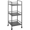 HAKU Möbel Tavolino su rotelle nero, metallo - Dim. L 35 cm x A 92 cm x P 35 cm, Stile Moderno