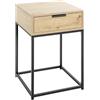 HAKU Consolle, Consolle notturna, rovere, nero, metallo, pannello di truciolato - Dim.: L 40 x A 60 x P 40 cm, Stile: Moderno