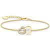 THOMAS SABO Bracciale con cuori intrecciati in argento Sterling 925 A2163-414-14, Eine Grösse, Argento sterling, Zirconia cubica