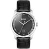 HUGO BOSS BOSS Orologio Analogico al Quarzo da uomo Collezione PRINCIPLE con cinturino in pelle Nero, Nero - 1514122