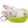 NICI Portachiavi Sleeping Pets Coniglio grigio 8 cm cestino verde