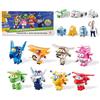 Super Wings, Transform-a-Bots, World Airport Crew, Serie 2, Confezione con 15 Giocattoli, Personaggi da 5 cm