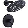 SaniteModar Set Doccia Incasso Nero, Miscelatore Doccia Incasso con 20cm Soffione, kit Doccia Incasso con Doccetta