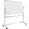ALLboards Lavagna Bianca Magnetica Con Ruote 120x90cm Mobile con Doppia Superficie Cornice in Alluminio Scrivibile e Cancellabile a Secco