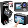 SJCAM SJ10PRO 4K60FPS 2.4Ghz/5Ghz Action Camera, 5m Corpo Impermeabile Fotocamera Subacquea, 2.33 '' Touch Screen 170 ° FOV Sport Camera con Stabilizzazione 6-aixs