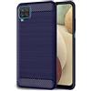 ebestStar - Cover per Samsung Galaxy A12 SM-A125F, Custodia Protezione Carbonio Design, TPU Morbida Antiurto, Blu scuro