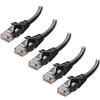 Cable Matters Confezione da 5, 10G Cavo Ethernet corto snagless Cat 6-1,5m (Cavo Cat6, Cavo Cat 6) Nero, 1,5 Metri