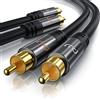 CSL-Computer Primewire - 1m Cavo RCA Stereo - 2X RCA Maschio a 2X RCA Maschio - Serie Premium HQ - Compatibile con Ogni Tipo di Collegamento RCA