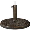 Relaxdays Base per Ombrellone, per Aste da 38-50 mm, Resistente alle Intemperie, Giardino & Balcone, Ø 49,5 cm, Marrone