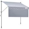 VEVOR Tenda da Sole Retrattile 2x1,2 m, Tenda Manuale per Balcone Tenda da Esterno Altezza Regolabile Frangivento Anti Raggi UV, Tenda Parasole Frangivista RetrattileTerrazza Balcone Giardino Cortile